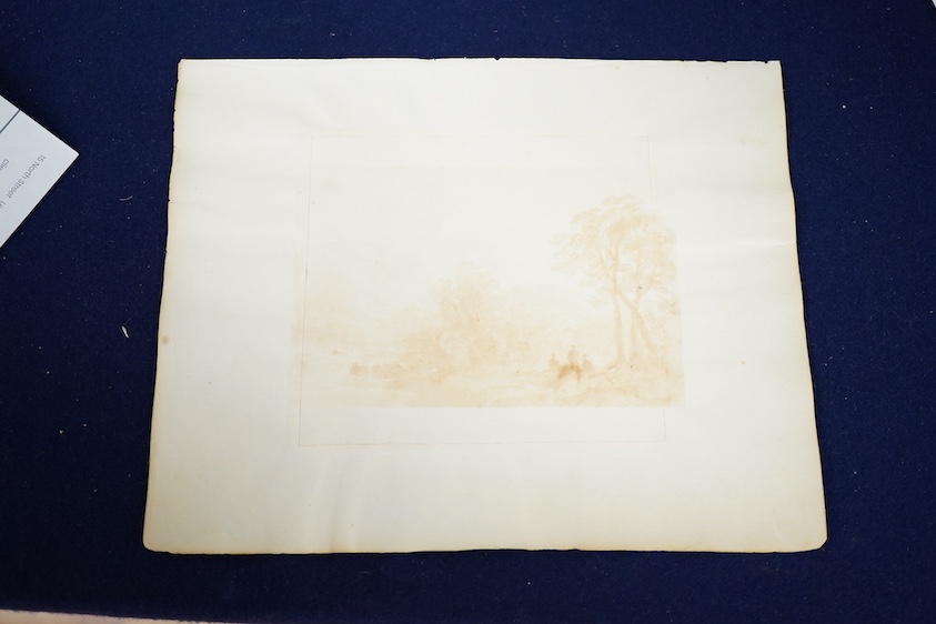 Carle Vernet (French, 1758-1836), Procession of military figures on horseback, signed in pencil lower left, pen and ink study on paper, 12 x 13cm, mounted, unframed
